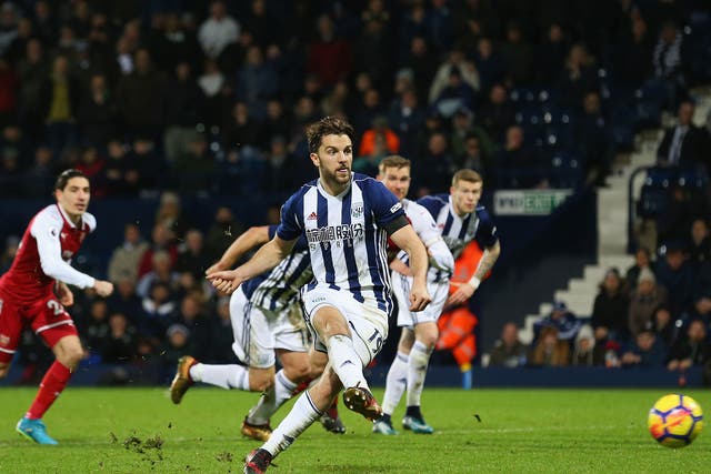 Jay Rodriguez levels from the spot after Calum Chambers was ruled to have handled the ball in the penalty area
