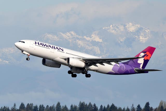 A Hawaiian Airlines flight was among the 'time travelling' planes which took off in 2018 and landed in 2017