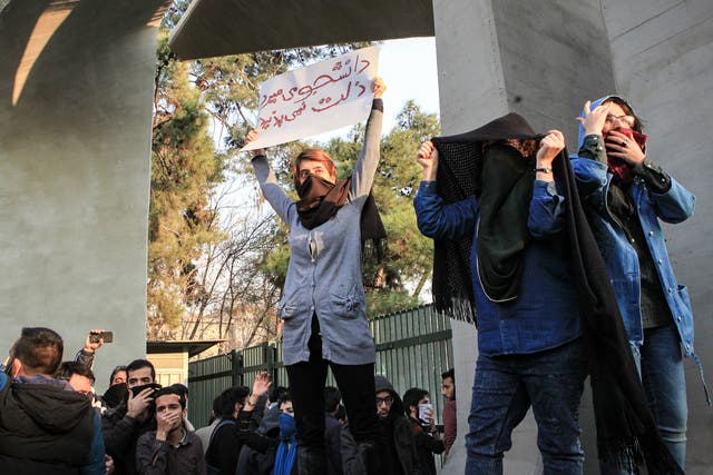 Protestors such as these students in Tehran deserve words of support from leaders in the West other than Trump
