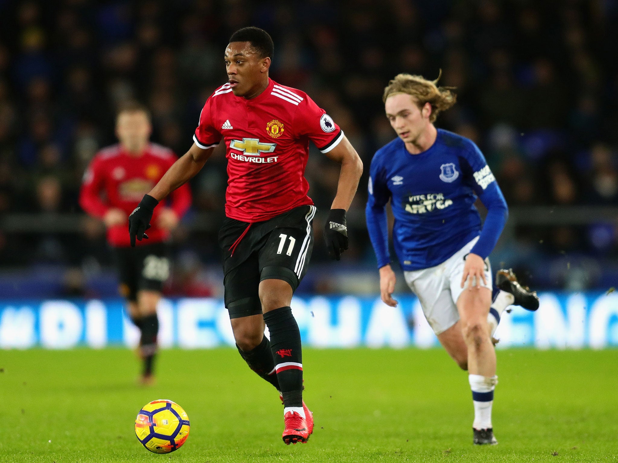 Anthony Martial in action for United