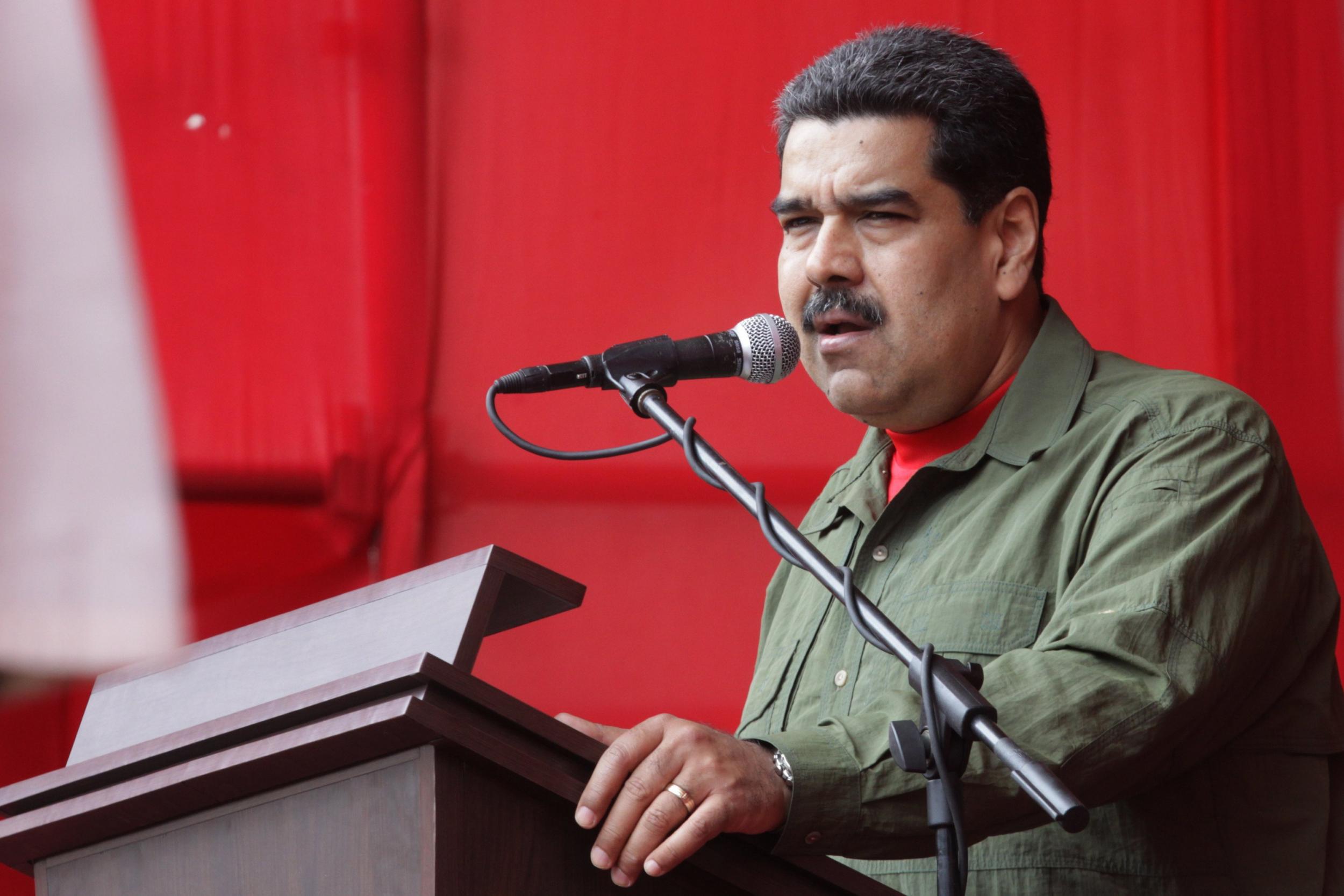 President Maduro speaks during a ceremony of the Bolivarian National Armed Forces in Caracas