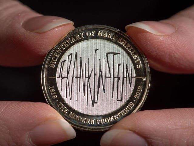 The coin celebrating Shelley’s Gothic classic will feature the word Frankenstein in the centre, and the full title, ‘the Modern Prometheus’ around the edge