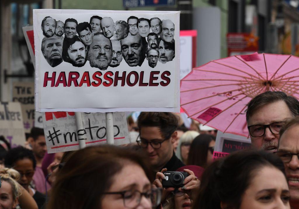 Protesters march at a MeToo gathering in California