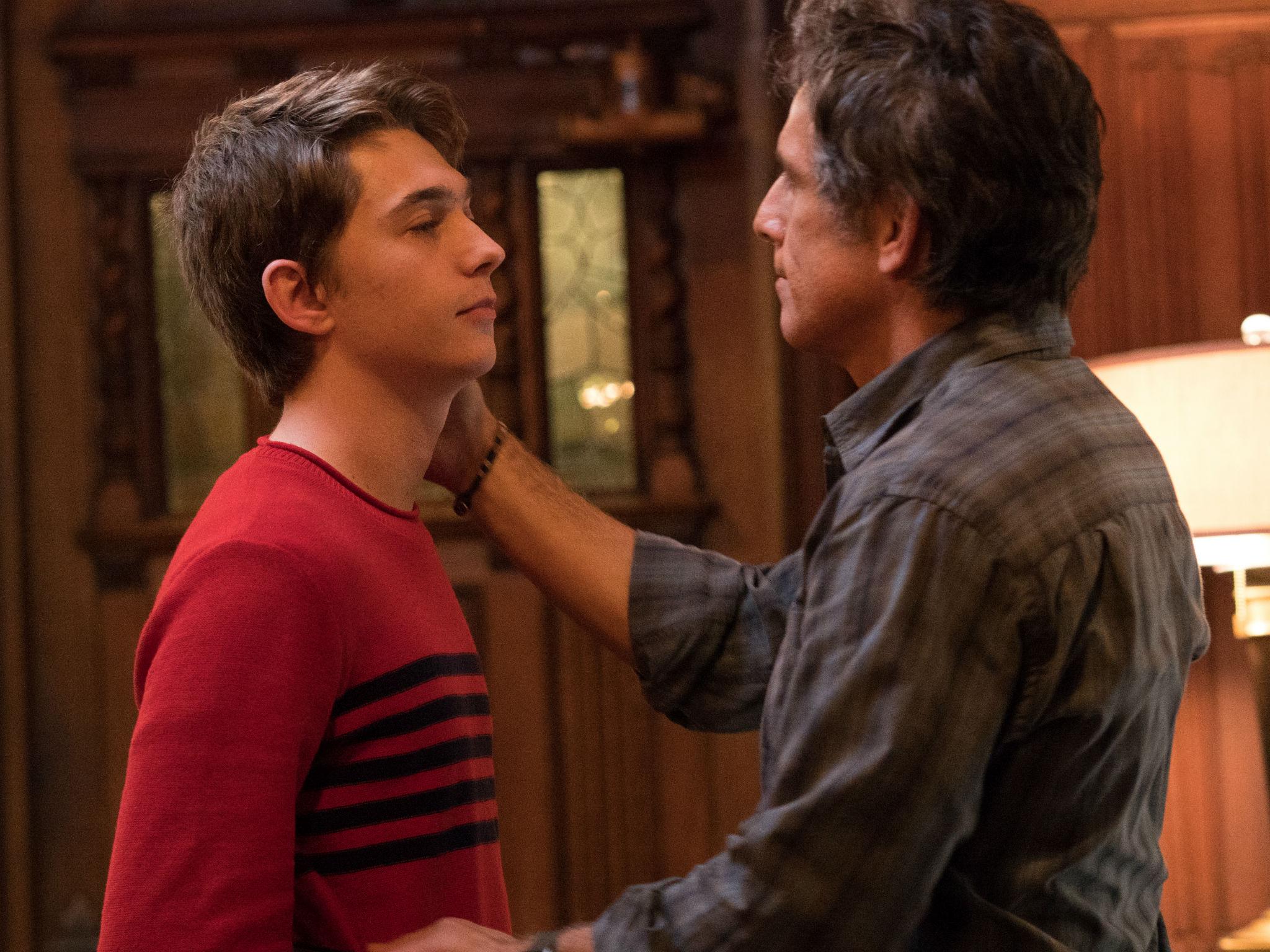 Ben Stiller (right) as Brad Sloan with Austin Abrams (left) as his son Troy Sloan in ‘Brad’s Status’