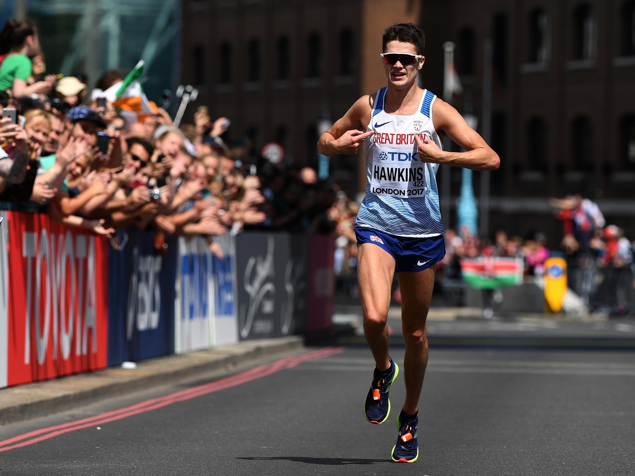 Callum Hawkins of Great Britain competes in the Men's Marathon during day three of the 16th IAAF World Athletics Championships London 2017