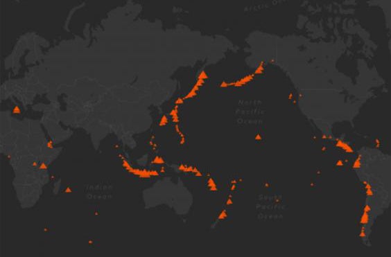 Most volcanic activity takes place along the Pacific ‘Ring of Fire'