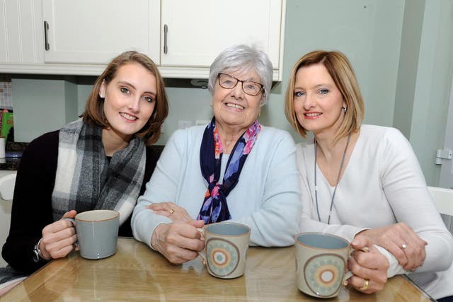 Pat Boughen (centre), daughter Joanne (right) and granddaughter Jessica Moss (left) have all been hit by cancer