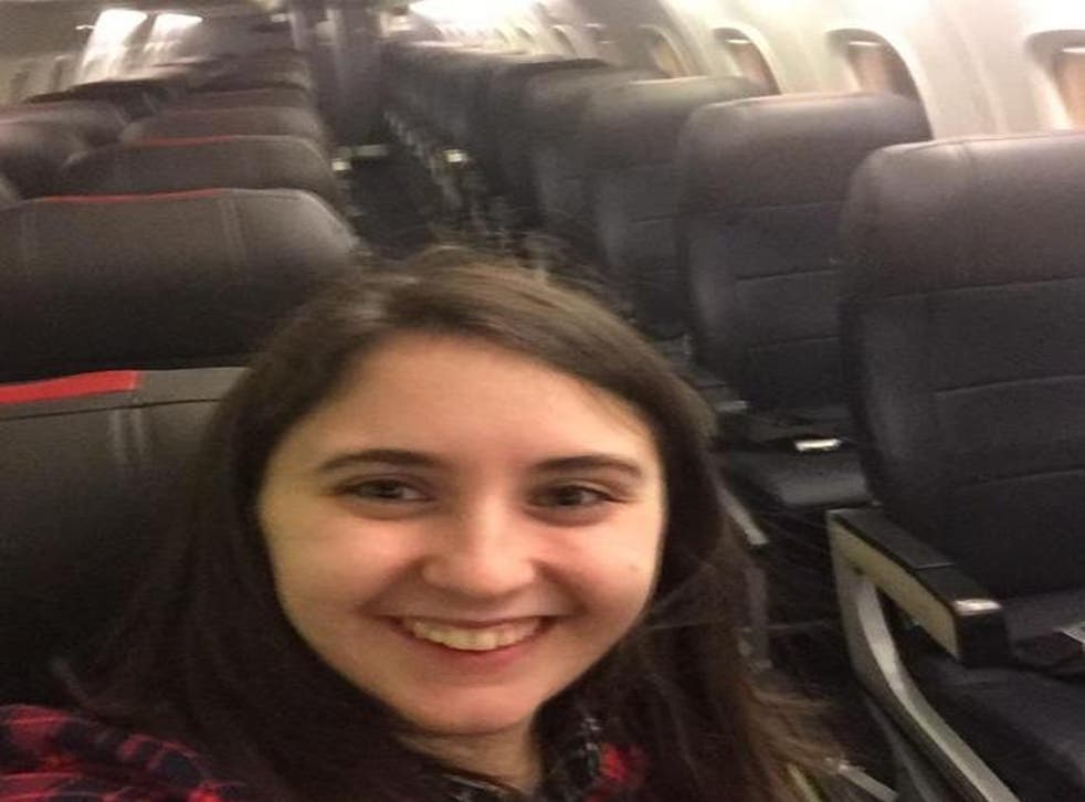 A woman was the only passenger on her domestic US flight
