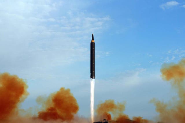 North Korea launches a Hwasong-12 intermediate-range ballistic missile (IRBM) (file image)