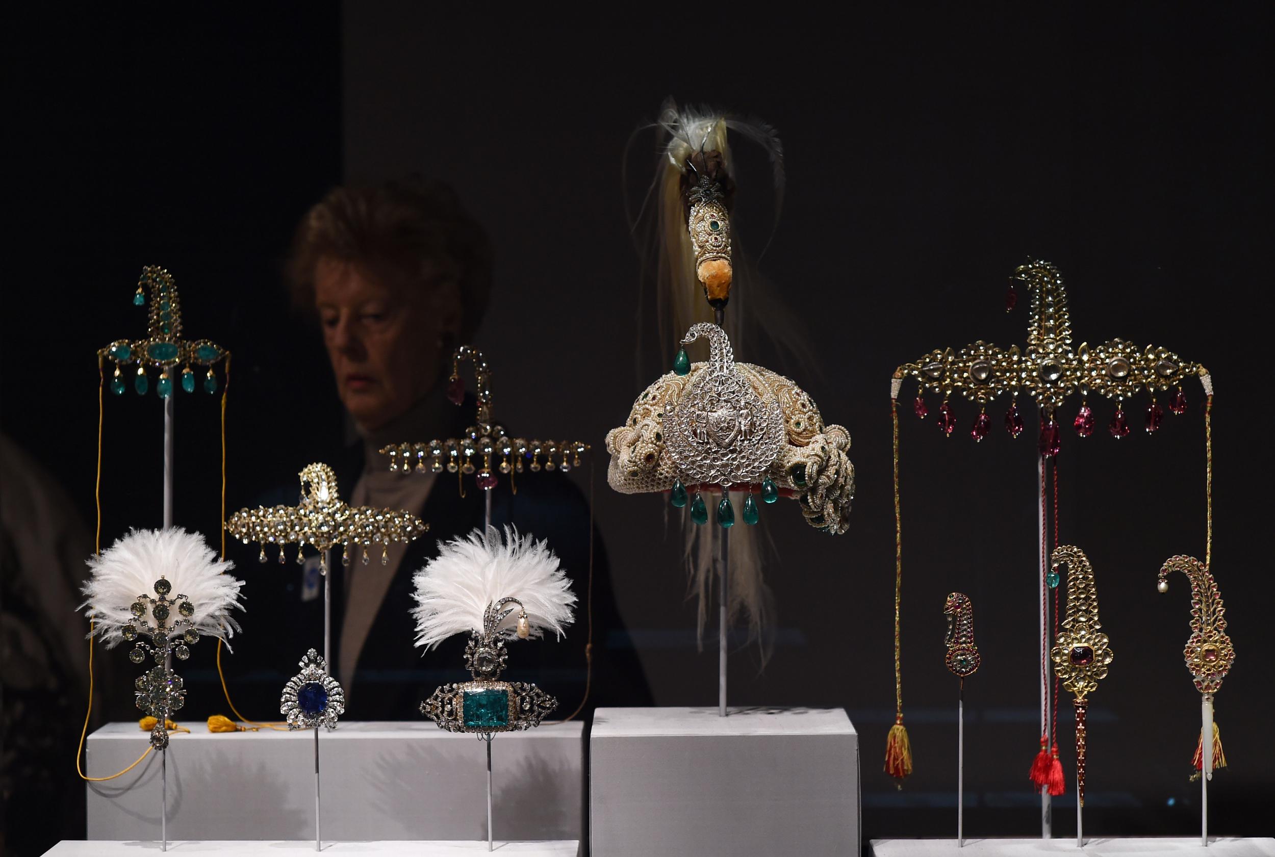 Jewels at 'Treasures from India, Jewels from the Al-Thani collection' exhibition