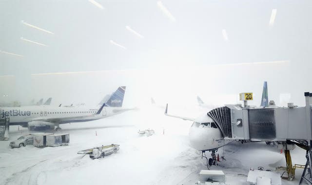 Planes wait at New York's JFK airport