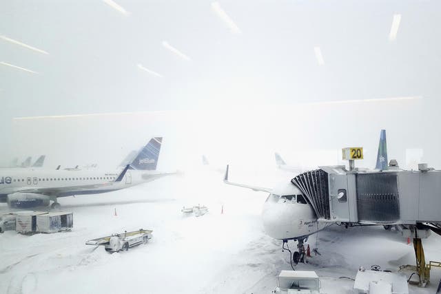 Planes wait at New York's JFK airport