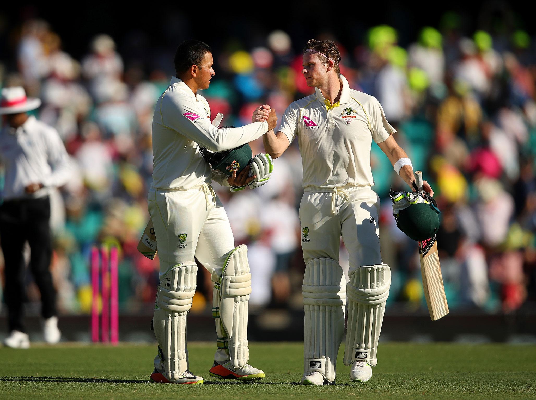 Usman Khawaja and Steve Smith helped Australia take a grip of the Fifth Test in Sydney