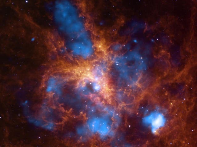 The star-forming region, 30 Doradus, is found in a neighbouring galaxy to us and contains many more massive stars than previous thought