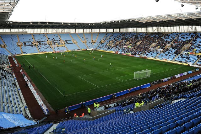 Coventry play at the Ricoh Arena in front of crowds of around 7,000 fans