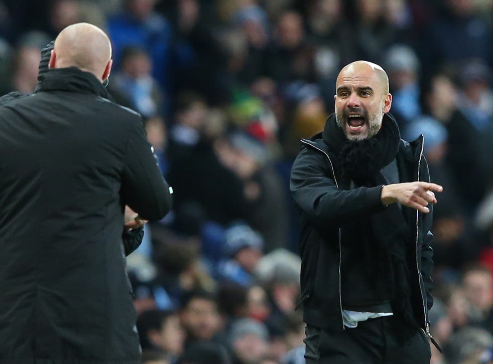Pep Guardiola was animated on the touchline during City's win