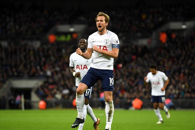 Harry Kane celebrates his second for the hosts