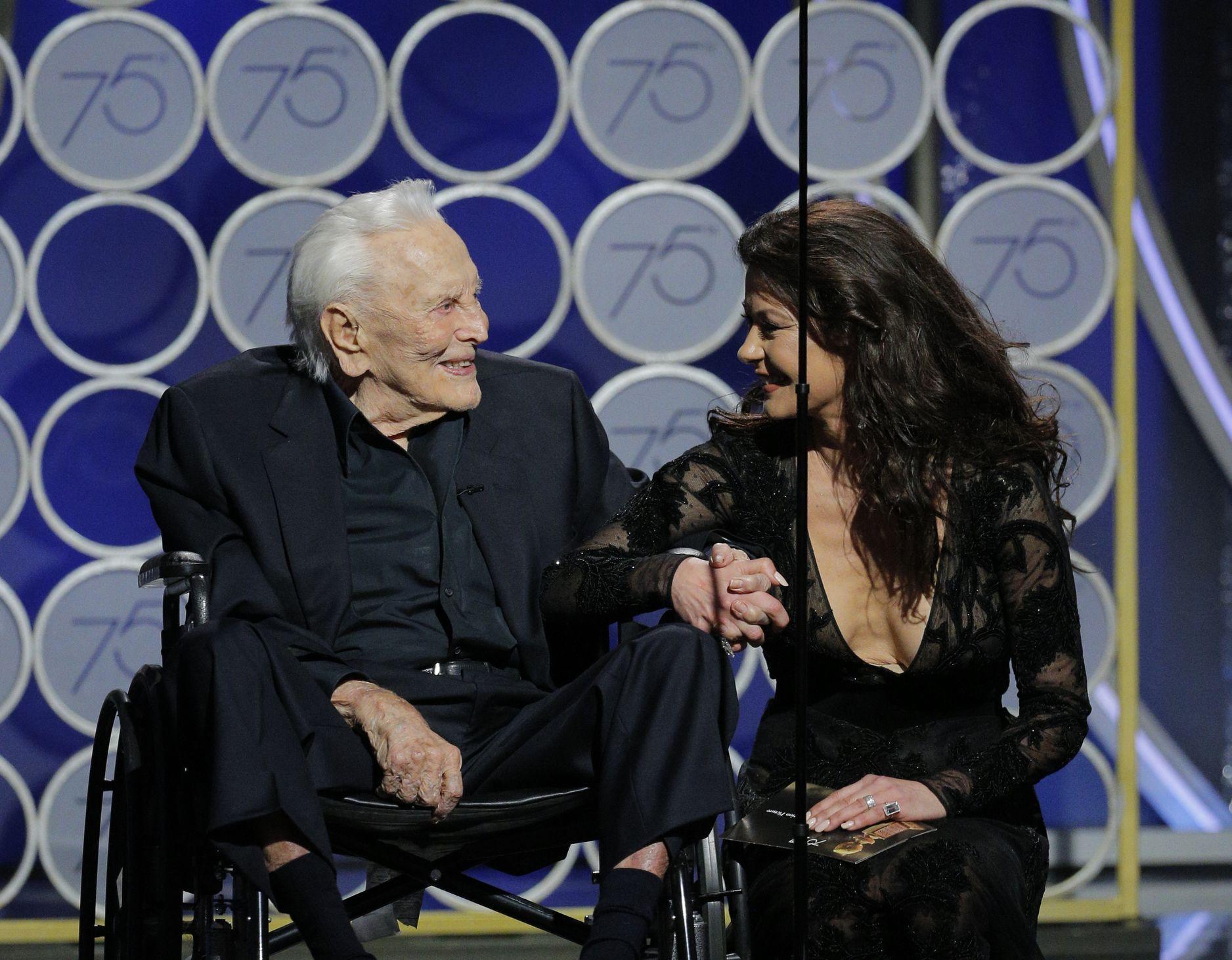Kirk Douglas and Catherine Zeta-Jones at the Golden Globes