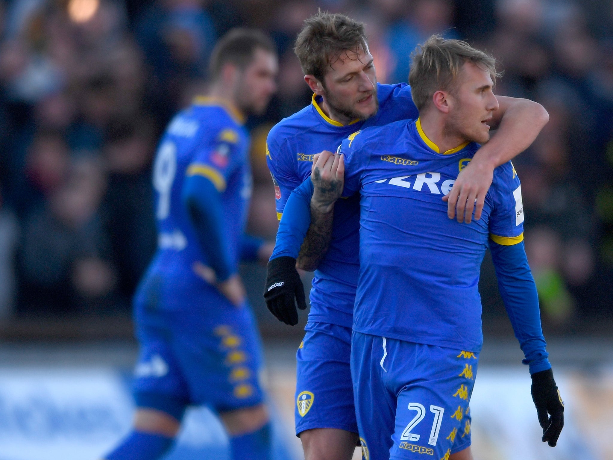 Samuel Saiz was sent off during Leeds' 2-1 FA Cup defeat by Newport County on Sunday