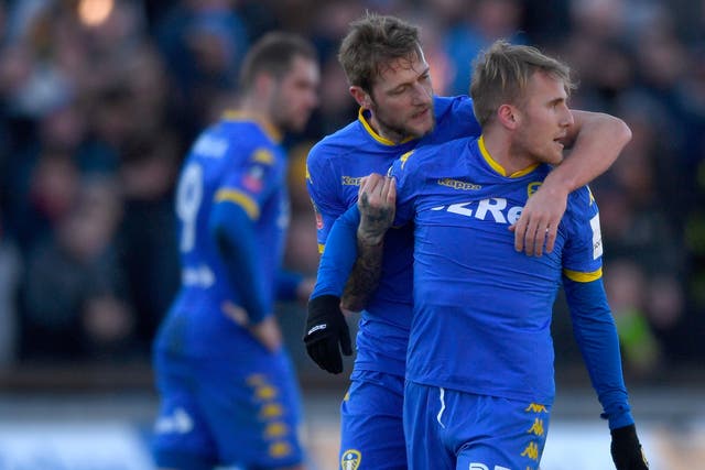 Samuel Saiz was sent off during Leeds' 2-1 FA Cup defeat by Newport County on Sunday
