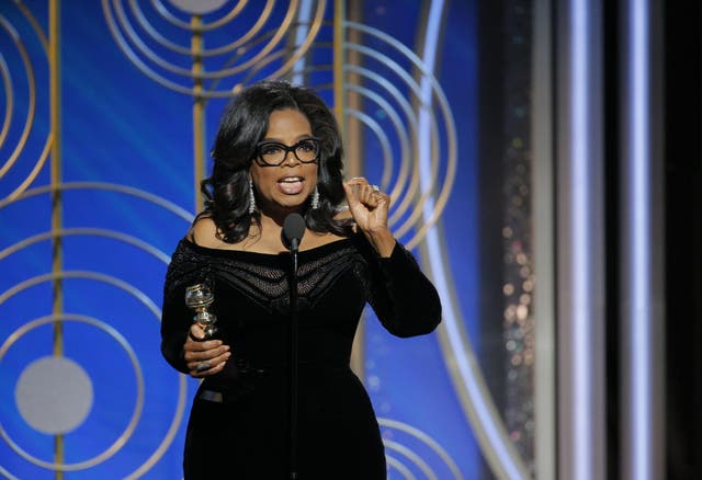 Oprah Winfrey giving her incredible Golden Globes speech