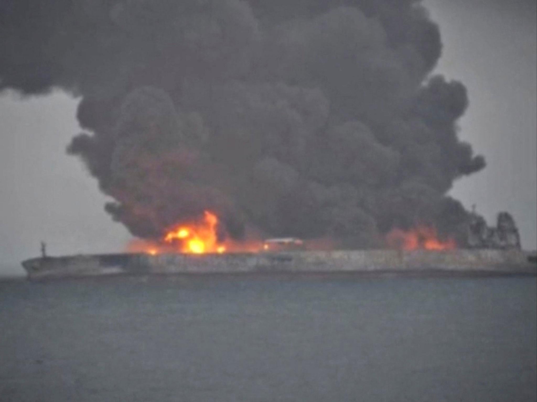 The tanker Sanchi has been ablaze since it collided with a cargo ship in the East China Sea