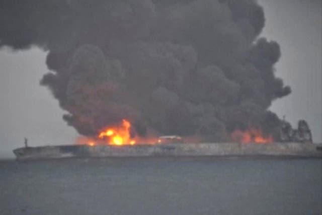 The tanker Sanchi has been ablaze since it collided with a cargo ship in the East China Sea