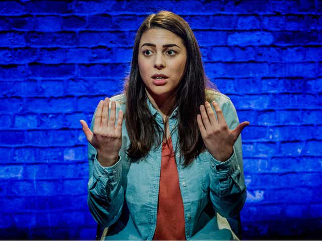 Sophie Khan Levy in the one-woman show 'Hanna' at London's Arcola Theatre