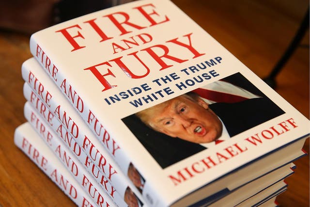 Copies of the book 'Fire and Fury' by author Michael Wolff are displayed on a shelf at Book Passage on 5 January 2018 in Corte Madera, California. Credit: Justin Sullivan/Getty Images.