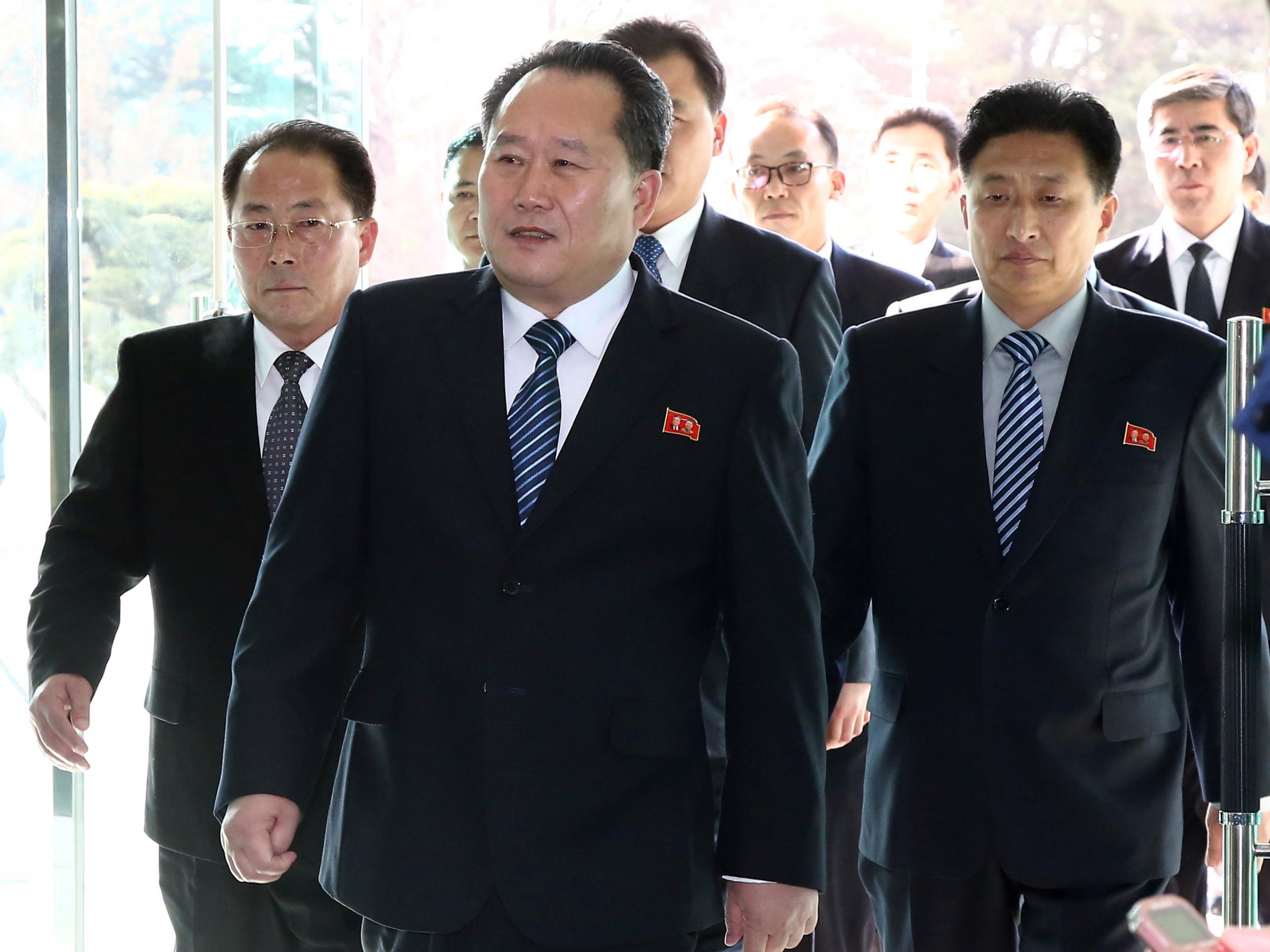 Head of North Korean delegation Ri Son-gwon, Chairman of the Committee for the Peaceful Reunification of the Country of DPRK, leaves after their meeting at the truce village of Panmunjom in the demilitarised zone separating North and South Korea