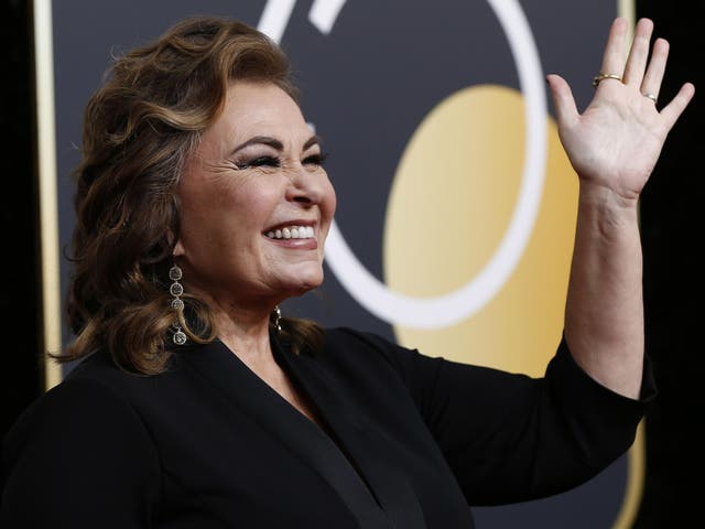 Roseanne Barr attending the Golden Globe awards on Sunday night