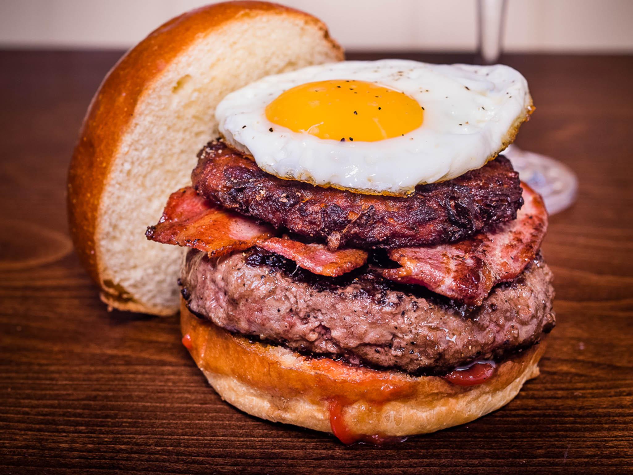 The breakfast burger delivers?a hearty brunch option
