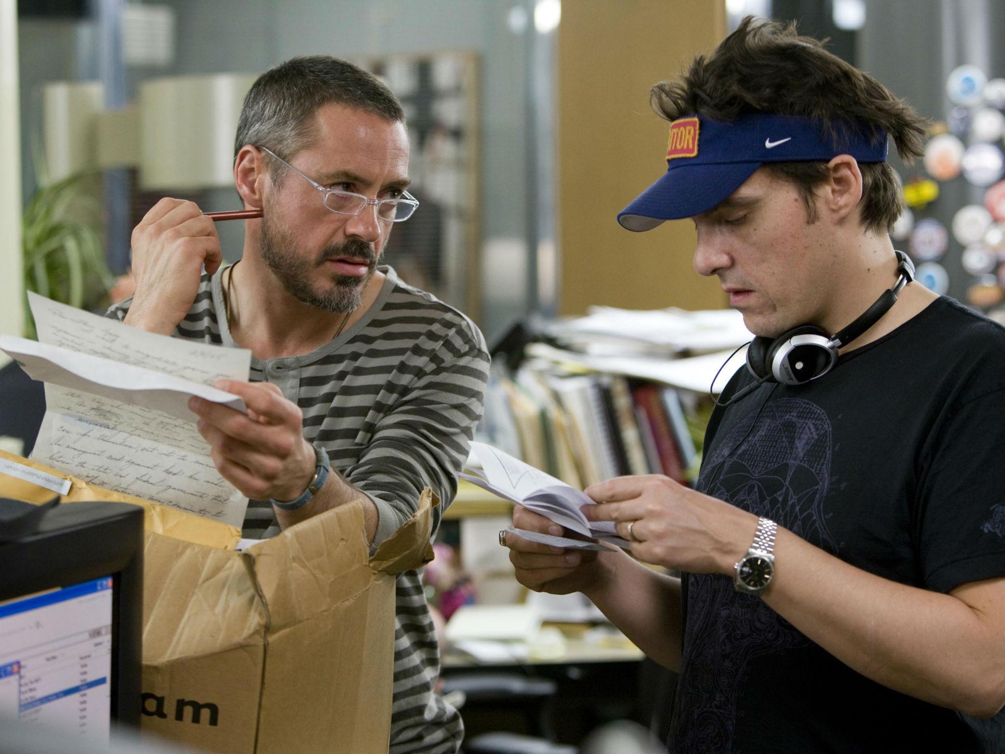 Robert Downey Jr and Joe Wright on the set of ‘The Soloist in LA, 2009 (Rex)