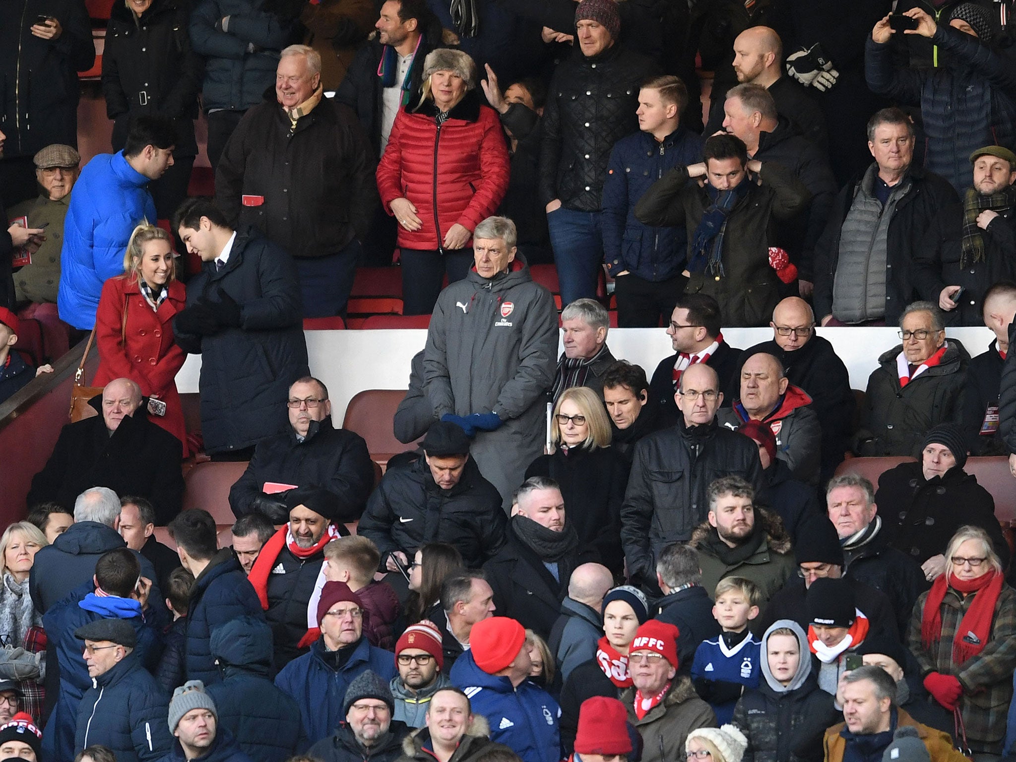 Arsene Wenger in the crowd for Arsenal's FA Cup clash against Nottingham Forest