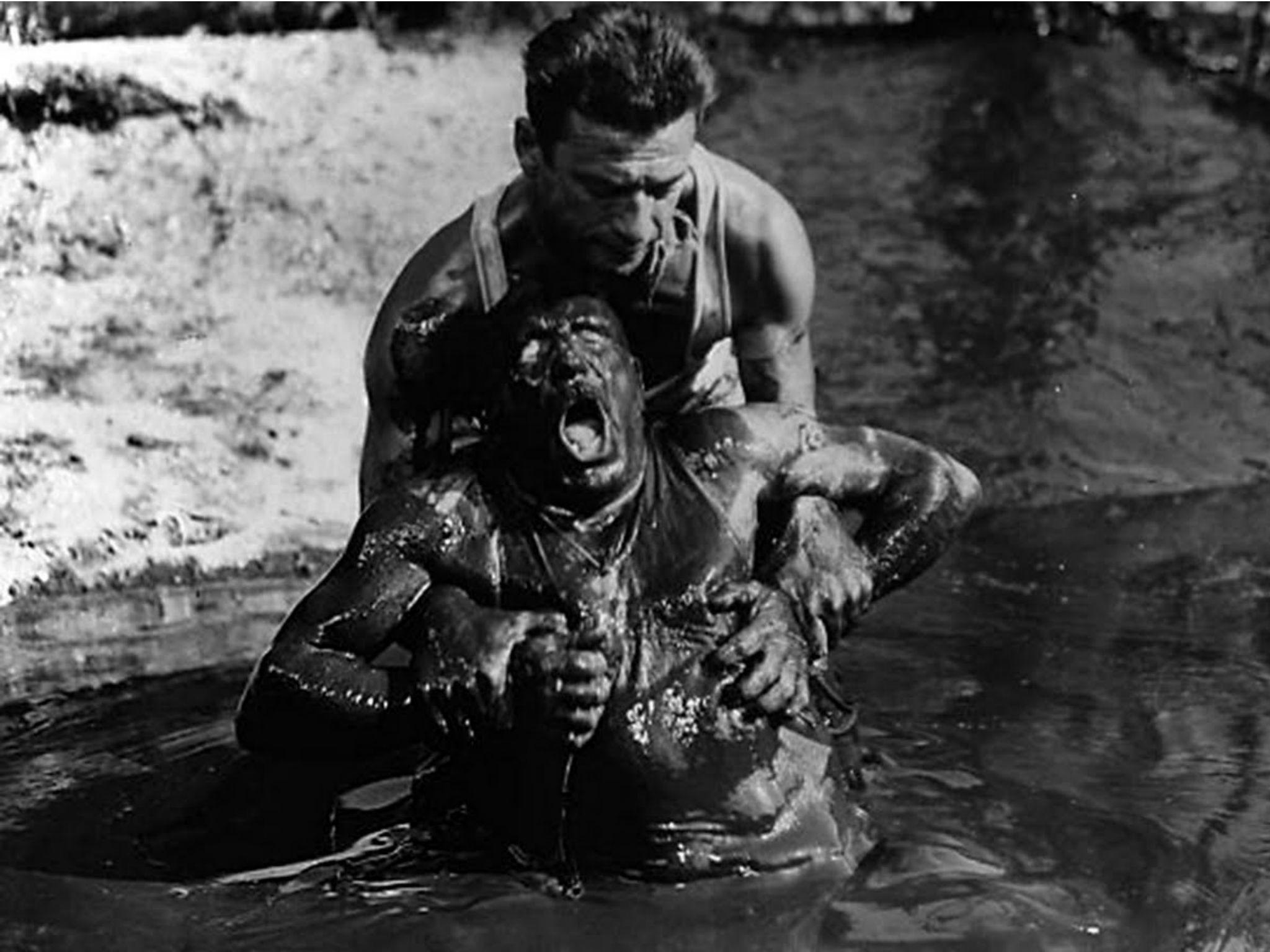 Yves Montand as Mario and Charles Vanel as M. Jo in Henri-Georges Clouzot's 'The Wages of Fear'