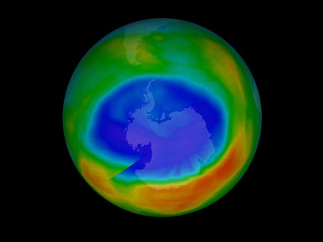 Using measurements from NASA's Aura satellite, scientists studied chlorine within the Antarctic ozone hole over the last several years, watching as the amount slowly decreased.