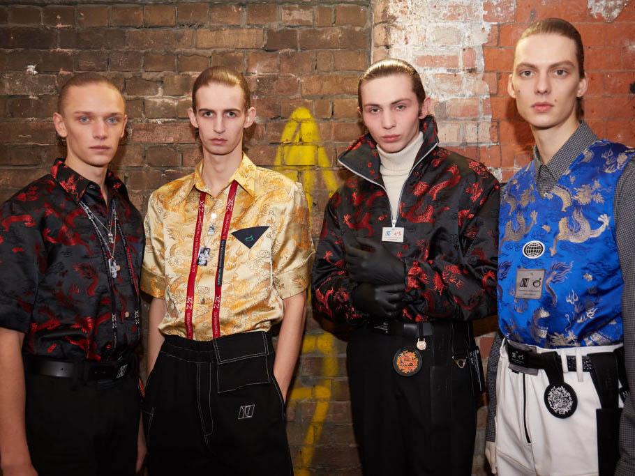 Strong line-up: Xander Zhou’s designs backstage at London Fashion Week Men’s