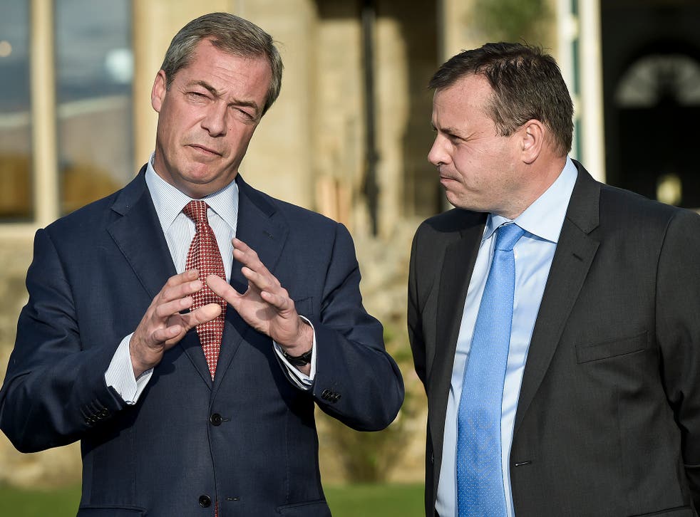 Nigel Farage and Arron Banks (r) were reported to be planning a "Ukip 2.0"