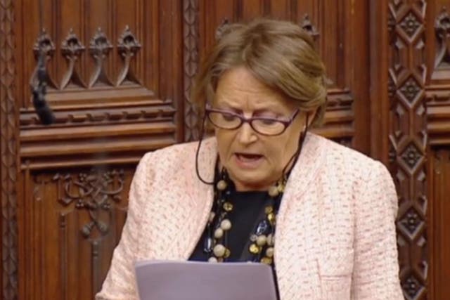 Baroness Jenkin repeated the phrase while decribing the abuse of a Conservative candidate at the general election