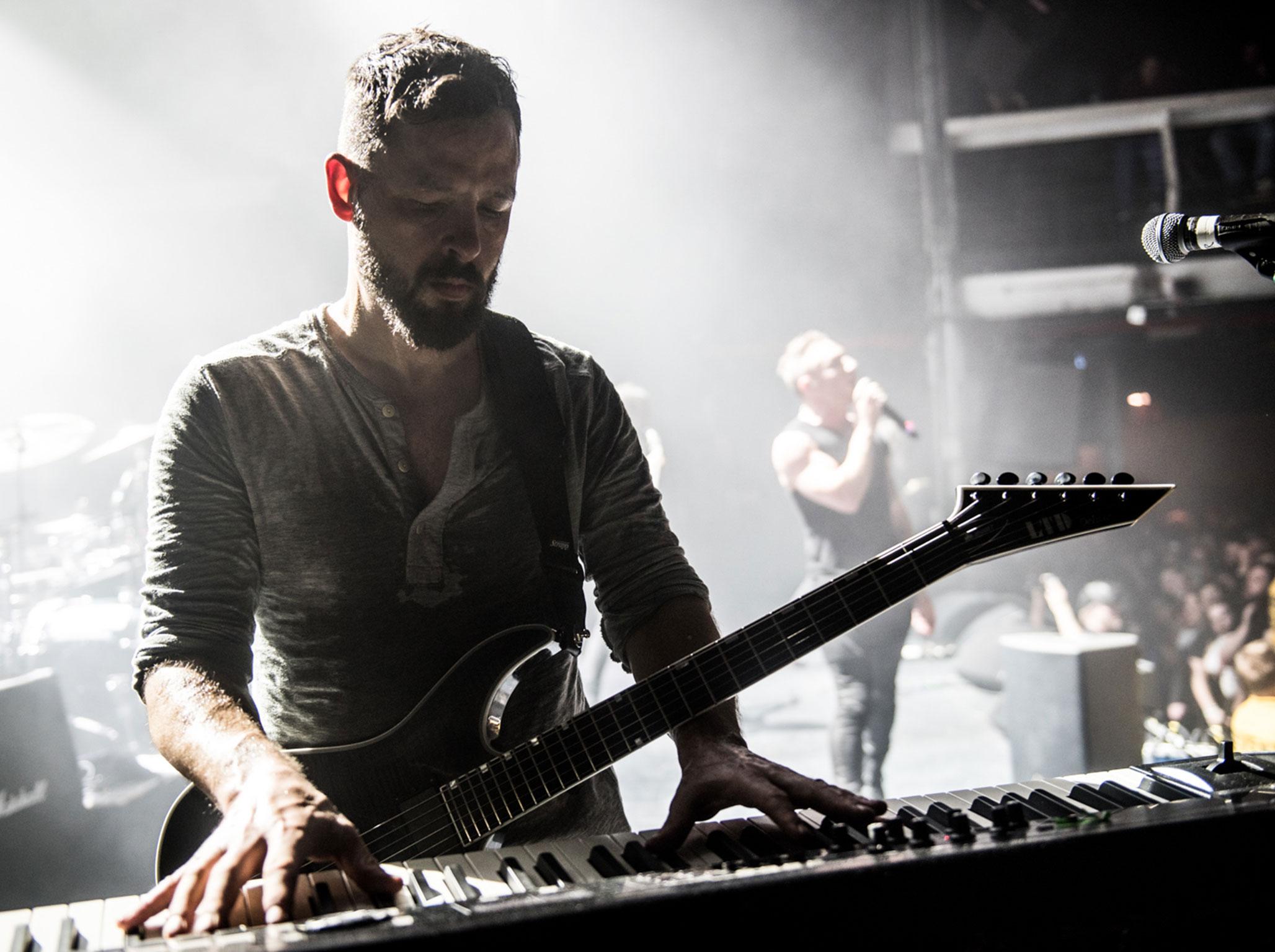 Ben Weinman and Greg Puciato during The Dillinger Escape Plan's final show