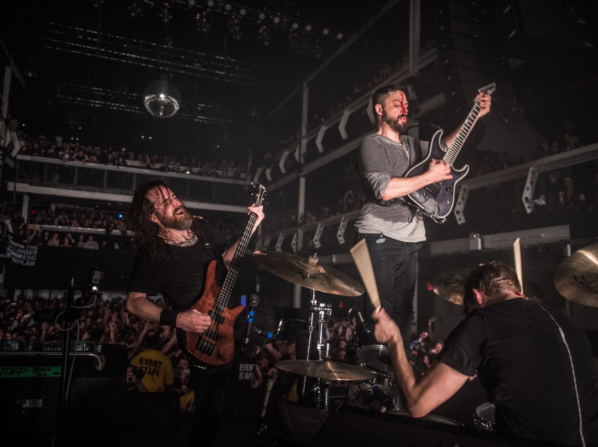 Liam Wilson, Ben Weinman and Billy Rymer during The Dillinger Escape Plan's last show