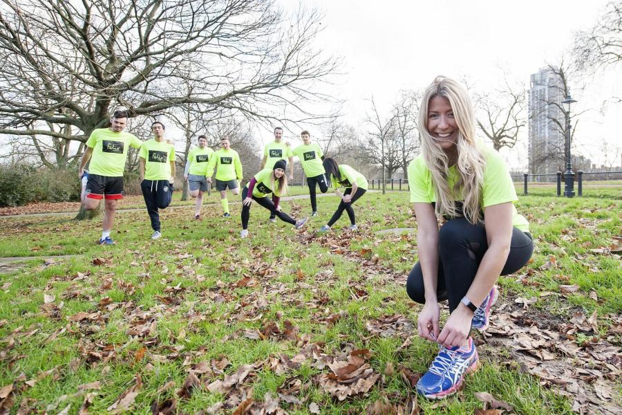 Effort: Hannah Richards, front, and other Team Felix members in Hyde Park in training for the Big Half