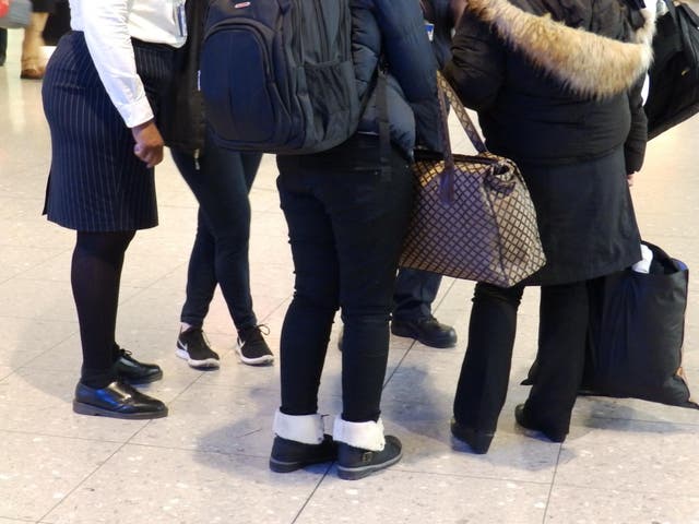 Passengers being questioned by police, the Border Force and specialists as part of an operation against FGM at Heathrow Airport on 11 January