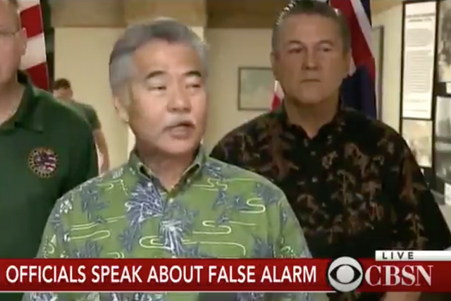 Hawaii Governor David Ige apologised for the "pain and confusion" and said an investigation was underway