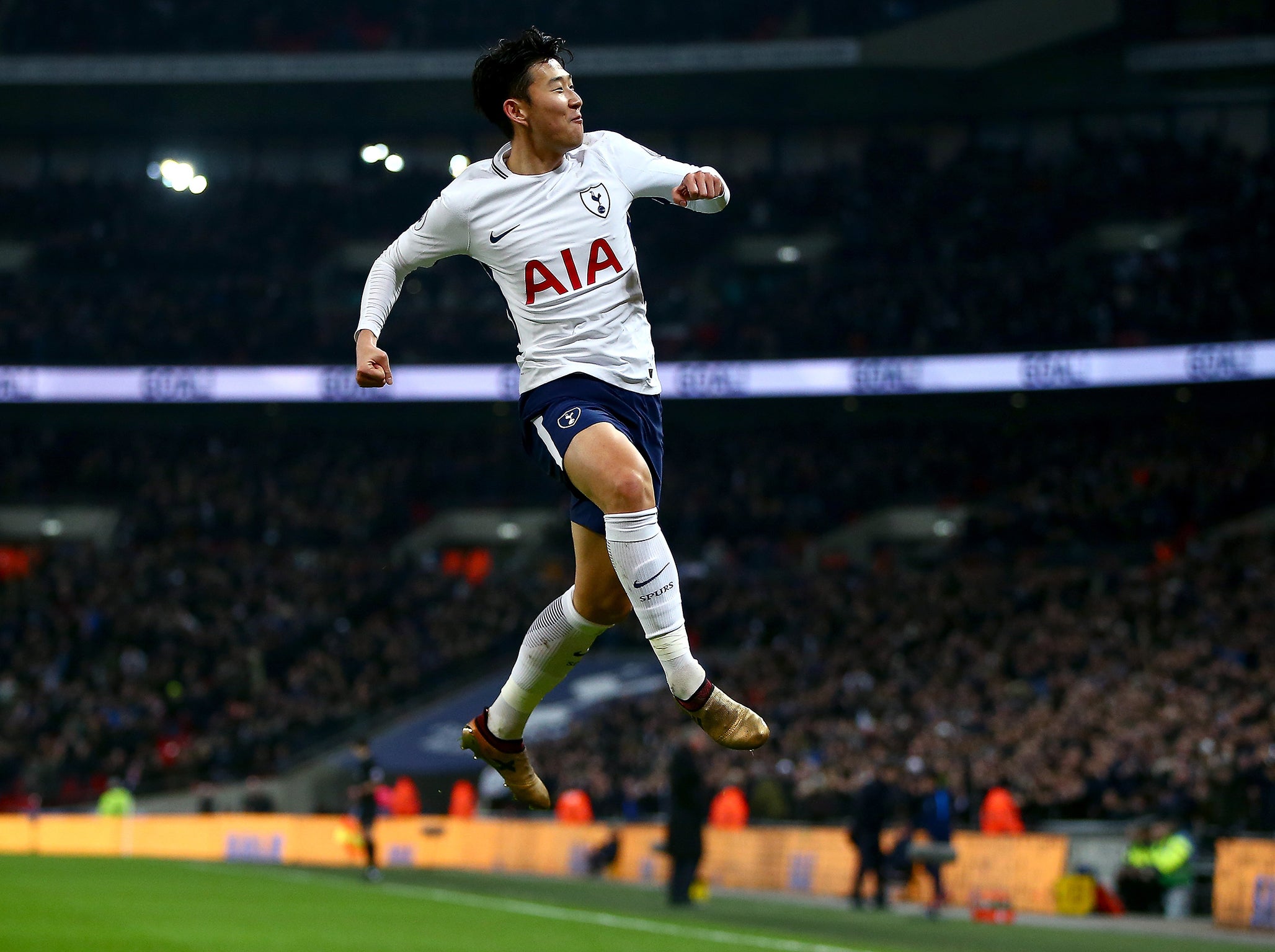 Son has now scored in five consecutive appearances at Wembley