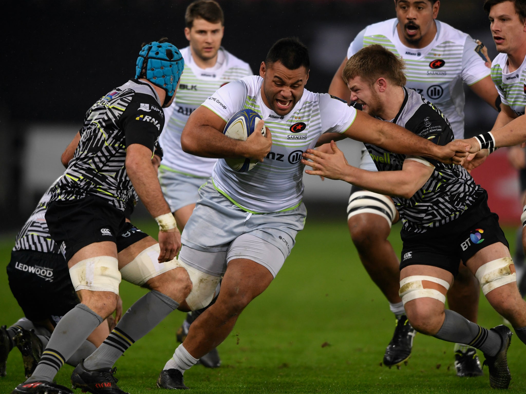 Billy Vunipola was replaced at half-time after suffering a wrist injury