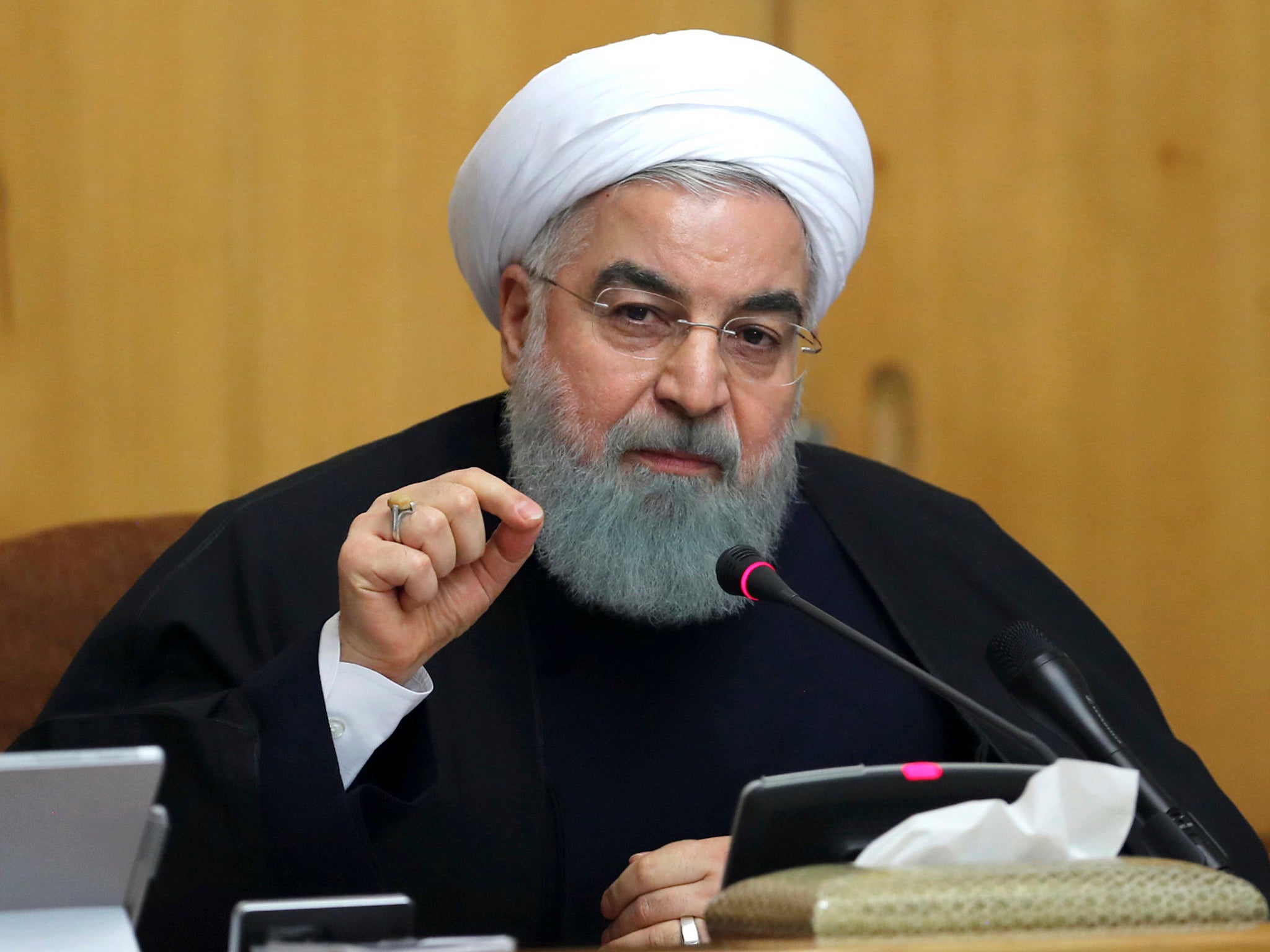 Hassan Rouhani, pictured December 2017