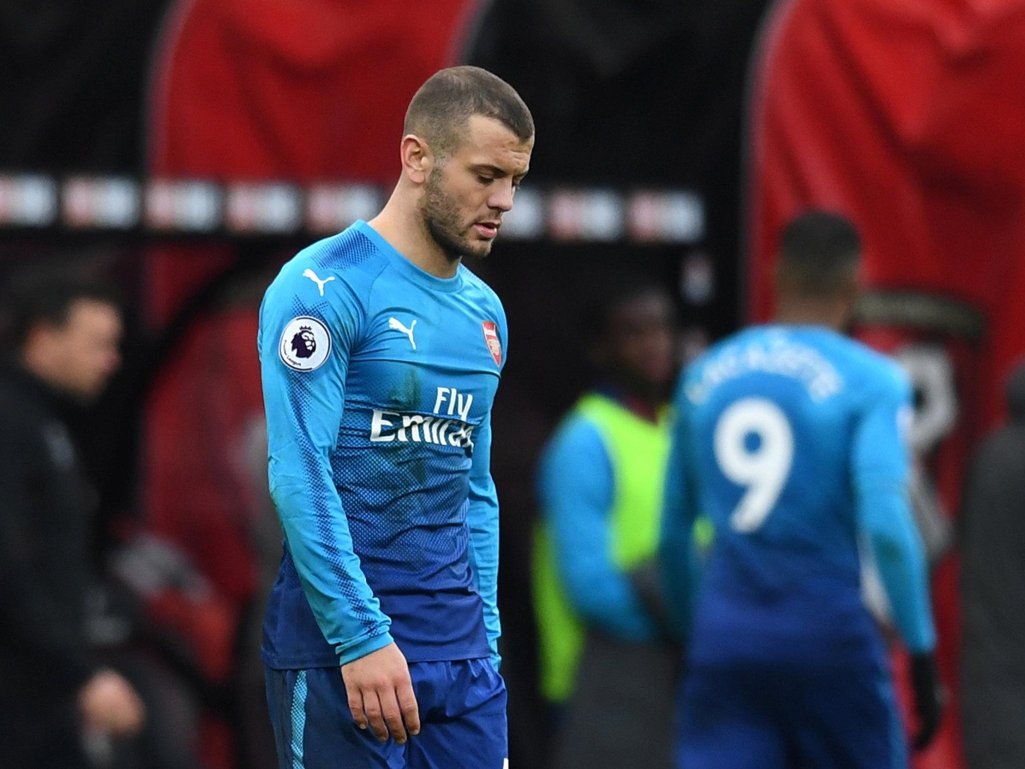A dejected Jack Wilshere could do nothing to prevent Arsenal losing 2-1 at his former club Bournemouth