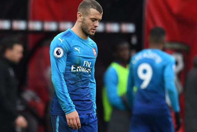A dejected Jack Wilshere could do nothing to prevent Arsenal losing 2-1 at his former club Bournemouth
