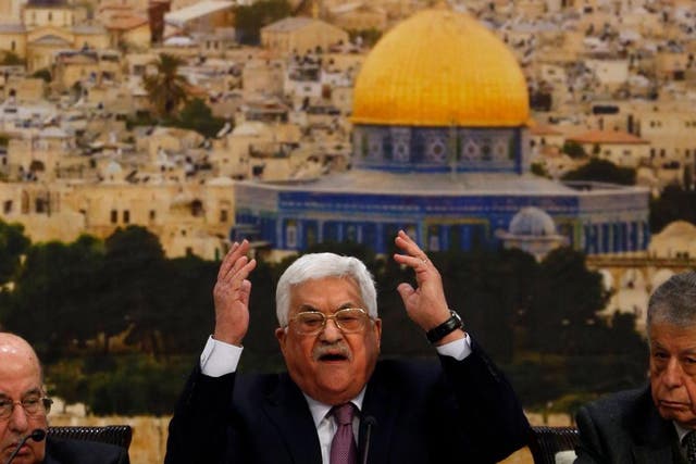 Mahmoud Abbas attacked Donald Trump during an address to the Palestinian Central Council on Sunday